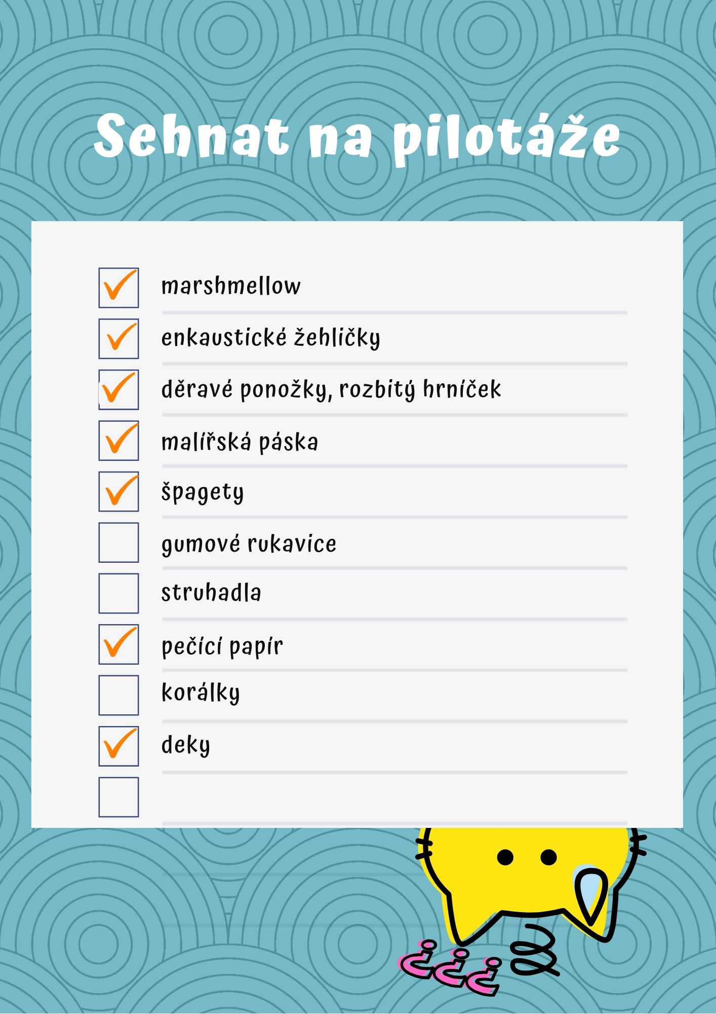 Blue and White Striped Checklist(3)